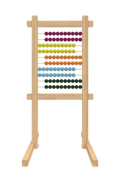 Panda 55x100 Cm 100 Boncuklu Ahşap Ayaklı Abaküs Abaküslü Ahşap Ayaklı Yazı Tahtaları