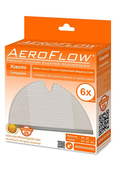AeroFlow Xiaomi Mi Robot Aspirator (G1) - مجموعة قماش من الألياف المتوافقة مكونة من 6 قطع