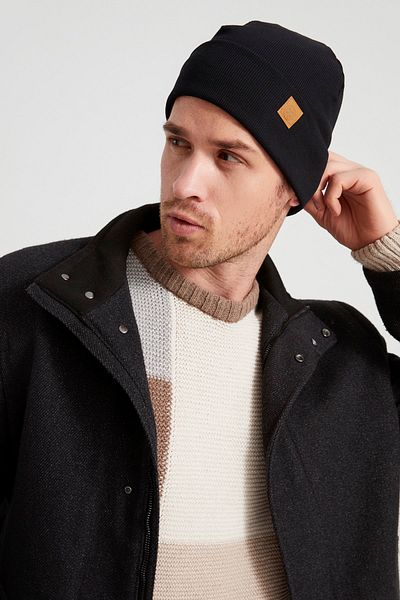 Butikgiz Men's Young Popular Black Hat Beret - Sport, Comfortable, 100% Cotton, Handmade, Domestic Production Difference