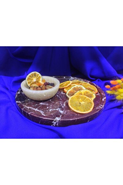 Sümeyra Marble Art Rosso Levanto Marble Presentation Tray 28cm