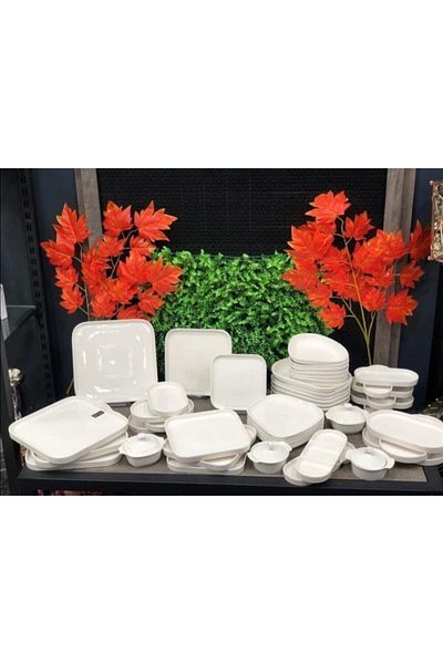 ACAR Bone Porcelain 26x15 Cm Set of 6 Oval Boat Plates 10344