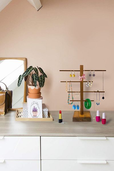 Grootland Pine Colored Wooden Jewelry Hanger Organizer