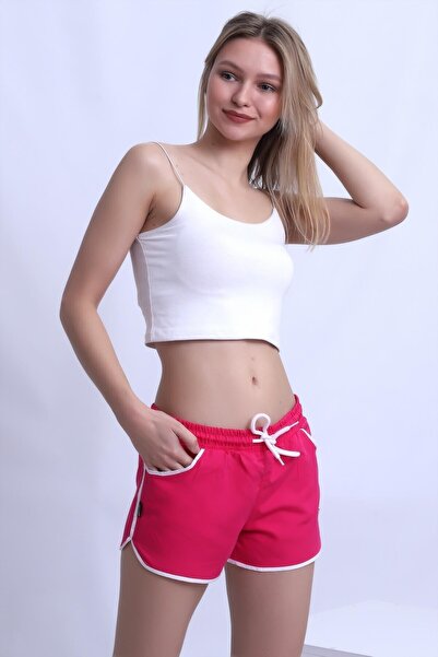 Deafox Μίνι γυναικείο σορτς κολύμβησης φούξια με τσέπη