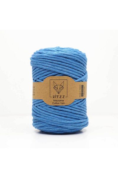 Ritzz Sky Blue Μονό Στριφτό Βαμβακερό Σχοινί Μακραμέ // 3mm // 500 γραμμάρια