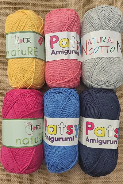 platin hediyelik Set de 6 fire de bumbac natural pentru tricotat manual Amigu...