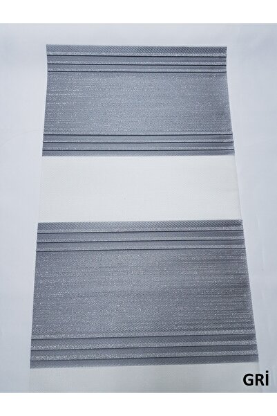 elis perde Katlamalı Zebra Stor Perde Simli Pliseli (gri)