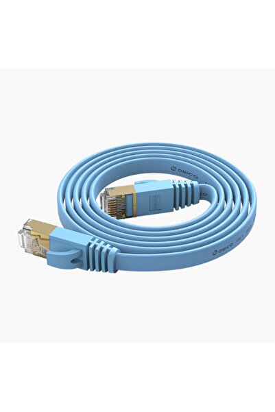 Orico Mavi Pug c7b 10 Cat7 Flat Ethernet Kablosu 1m