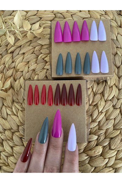 SYBELLE KOZMETİK 100 Adet Pol Stiletto Takma Tırnak