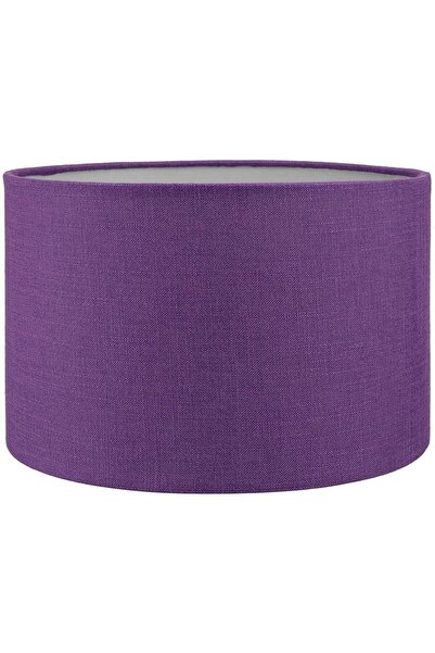 Lit Dizayn Lambader Başlık Mor Silindir Yuvarlak Şapka 38x38x22 Cm Dekoratif Özel Yüksek Kalite Kumaş