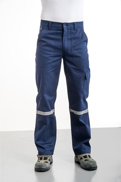 mervem Work Trousers 7/7 Gabardine Reflective Cargo Pocket
