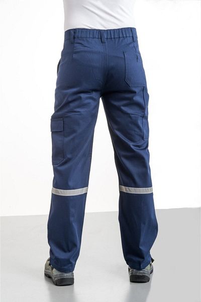 mervem Work Trousers 7/7 Gabardine Reflective Cargo Pocket