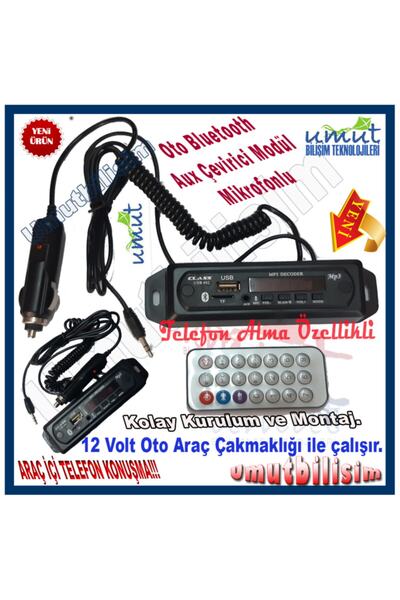 Genel Markalar Çakmaklık Girişli Oto Teyp Dönüştürücü Bluetooth Aux-sd Kart Usb Çevirici Board Dıgıtal 12v