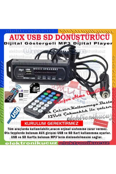 Genel Markalar Çakmaklık Girişli Oto Teyp Dönüştürücü Bluetooth Aux-sd Kart Usb Çevirici Board Dıgıtal 12v