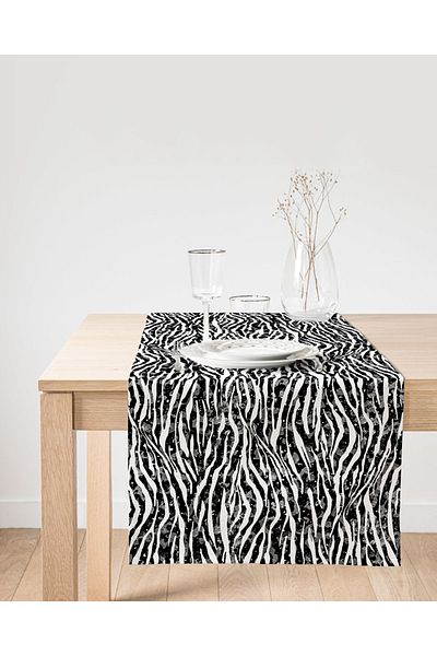 Realhomes Alerg decorativ din piele intoarsa cu model zebra