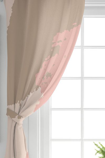 Realhomes Double Wing Digital Printed Custom Colored Digital Printed Background Curtain