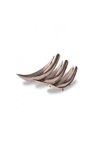GEREKSEAL Copper Gondola Presentation Bowl Large Set of 3 Hand Forged Nickel