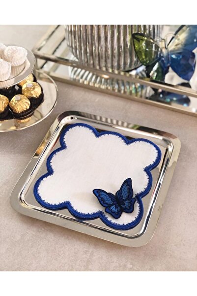 Elif İpek Hometex مجموعة مناديل كوكتيل على شكل فراشة مكونة من قطعتين