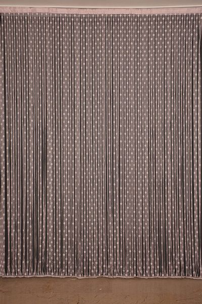 AKÇA TEKSTİL Small Polka Dot Model Powder Color Rope Curtain Ready-made Buttons Sewn Rope Curtain 300*280 Cm