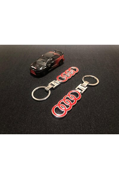 idealaksesuar Audi Red Ring Metal Keychain