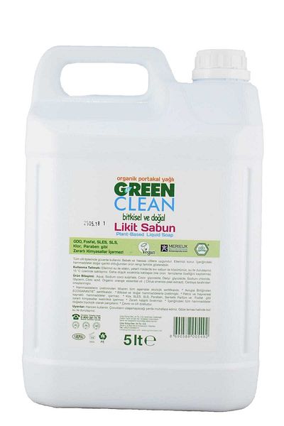 Green Clean Organic Orange Oil Herbal Natural Liquid Hand Soap 5 lt