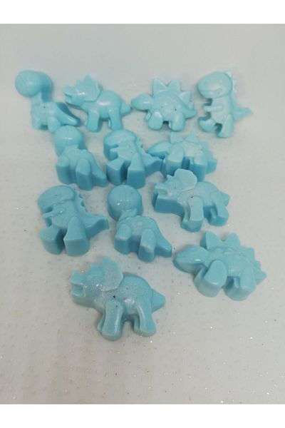 Dolce Soap - Scented Ornamental Soap - Cute Dinosaurs - Blue - 12 Pieces - 4cm