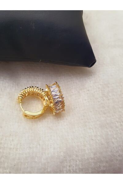 barisiva gold 22 Ayar Altın Kaplama Çok Şık Küpe Zirkon Taşlı