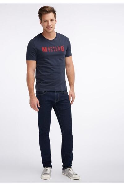 Mustang Ανδρικό μπλουζάκι με στάμπα Navy Blue