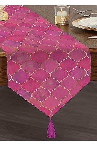 Realhomes الوردي الذهب ورقة Ogea منقوشة الزخرفية تصميم خاص معنقدة الشنيل مثلث...