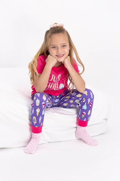 ROLY POLY Set pijama cu maneca scurta pentru fetita fuchsia - Rolypoly Just Chill