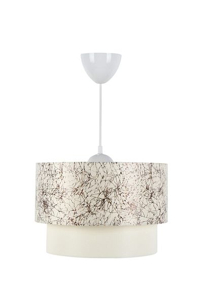 HOMİNG Artgift Set of 3 Olive Branch Patterned Cake Chandelier and Lampshade