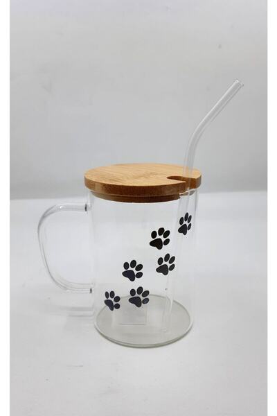 SERAMİKCİ كوب زجاجي مع قش Qedı0002