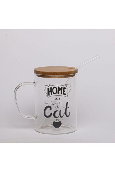 SERAMİKCİ Glass Mug with Straw Qedı0002