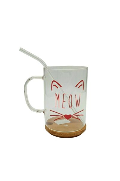 SERAMİKCİ Glass Mug with Straw Qedı0002