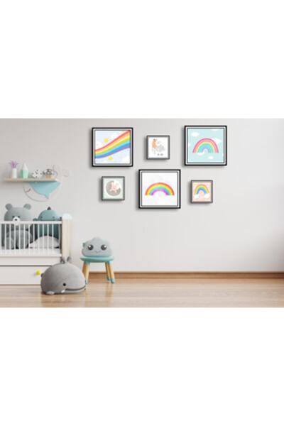 hediyeniburadabul Children's Room Painting Set 6 Pieces