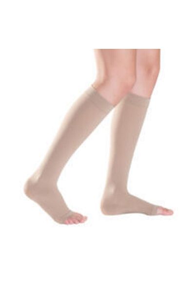 Sigvaris Sıgvarıs Magic Compression Socks Below the Knee Medium Pressure Nude Color Open Toe Small Long