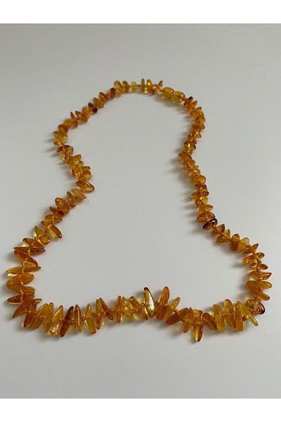 Tesbihci Efendi Drop Amber 50 Cm Adult Lemon Color Necklace