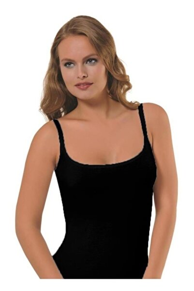 Bestin Tricou negru cu bretele din bambus moale pentru femei