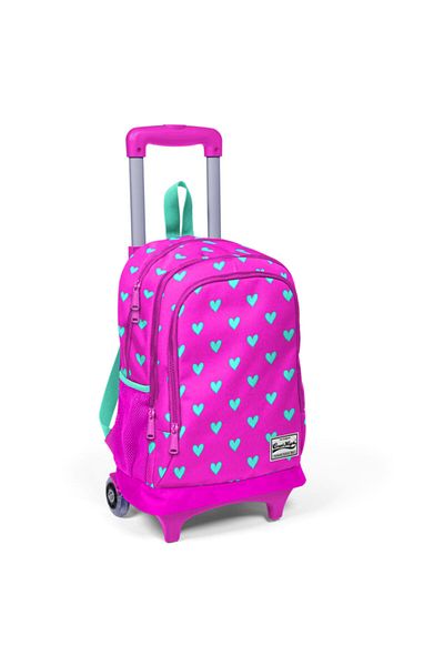 Coral High Geantă de școală pentru fete cu model roz cu racletă - Adalinhome Set de 3
