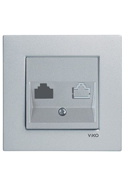 VİKO Artline Novella Silver Data Socket Without Jacks Framed