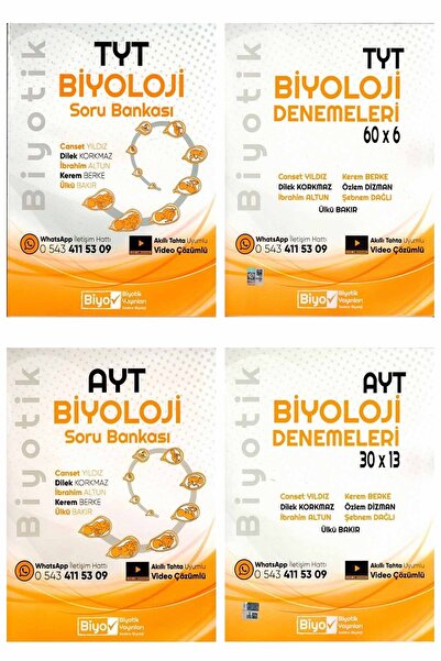 Biyotik Yayınları Biyotik Yayınları Tyt&ayt Biyoloji Soru Bankası Ve Deneme S...