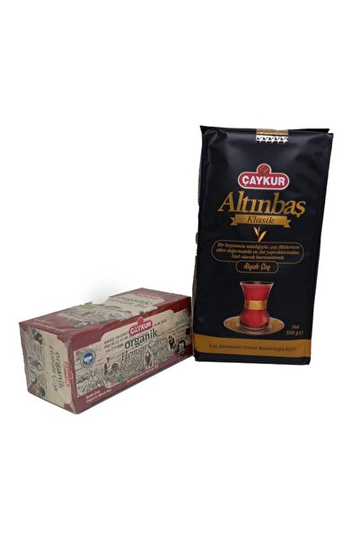 Çaykur Altınbaş Dökme Çay 500 Gr Ve Organik Hemşin Siyah Çay Süzen Poşet 50 Gr-2 Li Avantaj Paket