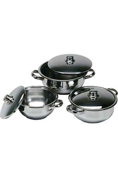 gülsan Coral 6 Piece Cookware Set Steel Lid 16 18 20 cm