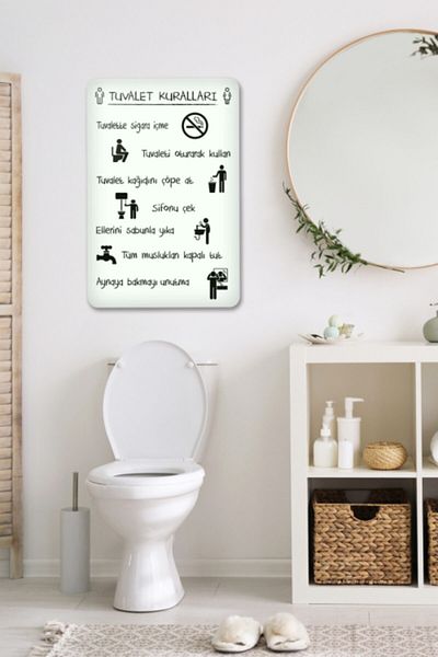 Decorita Κανόνες τουαλέτας |   Αξεσουάρ μπάνιου |   Λευκό φόντο |   40 εκ. Χ 60 εκ