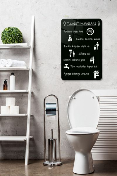 Decorita Κανόνες τουαλέτας |   Αξεσουάρ μπάνιου |   Μαύρο φόντο |   40 εκ. Χ 60 εκ