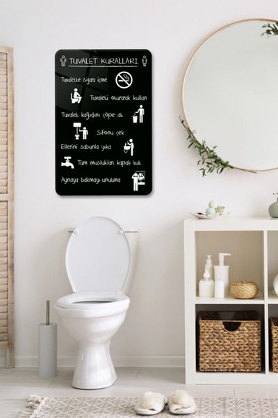Decorita Κανόνες τουαλέτας |   Αξεσουάρ μπάνιου |   Μαύρο φόντο |   40 εκ. Χ 60 εκ