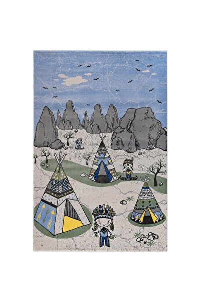 GÜMÜŞSUYU Halı Wonderkids 11258 C10 Krem Çocuk Halısı - 133 X 190 Cm