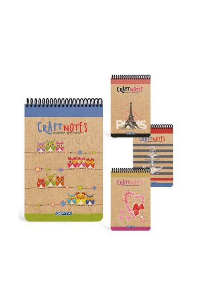 Gıpta Bloc de notițe Craft A-4 Copertă rigidă pe spirală 100 coli cu rigle 3-1783000-2181