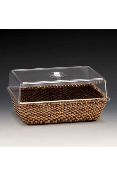 Zicco Rattan Basket, Polycarbonate Covered Fan, 34.5x24 Cm