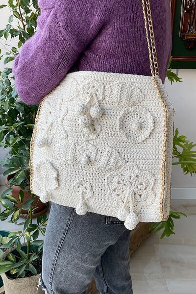 luces Zincirli Örgü Çanta