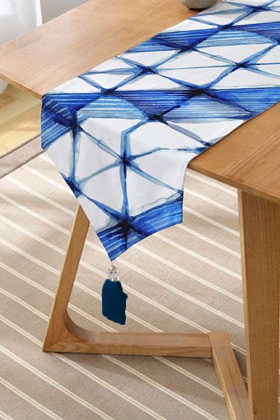 Realhomes Colorat, geometric, vopsit cu apă, imprimat digital, decorativ cu smocuri de șansă triunghiulară